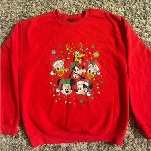 Disney Red Crewneck Sweater with Character Design